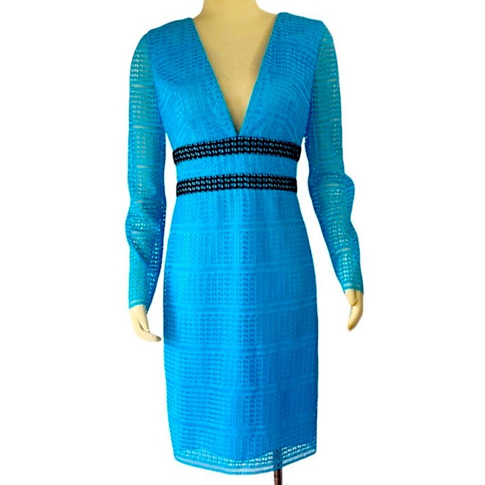 DVF Aztec Blue Viera Lace Dress